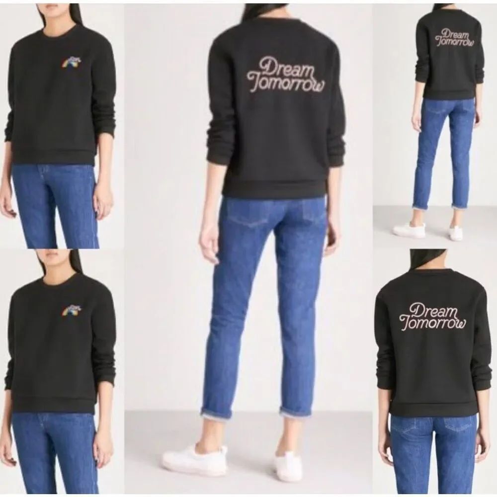 Maje Dream Tomorrow Rainbow Crewneck Sweatshirt- Size XS (1)